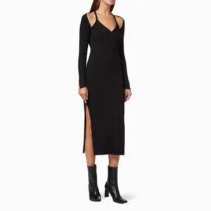 Jonathan Simkhai | Esperanza Compact Cutout Shawl Dress | Black | S